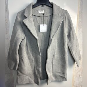 On You cotton heather grey cardigan blazer sz S
